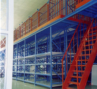 Système de plancher mezzanine modulaire robuste rayonnage en métal à plusieurs niveaux étagères de stockage de plate-forme en acier antirouille pour entrepôts