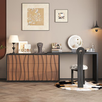 Table de maquillage vintage en bois massif avec tiroir intégré, miroir et plateau réglable – Luxe et haute qualité