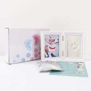 Kit souvenir personnalisé en bois fait main pour empreintes de pattes d'animaux avec empreinte en argile commémorative pour chiens et chats - Product Image 1