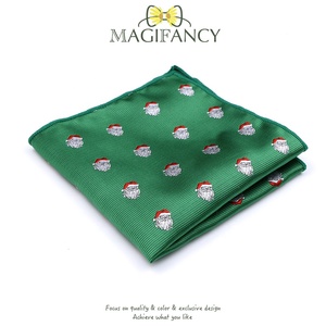 Mode chaud noël Jacquard <span class=keywords><strong>mouchoir</strong></span> 22cm <span class=keywords><strong>arbre</strong></span> cerf Polyester hommes poche carré smoking costume mariage fête accessoire cadeau - Product Image 4