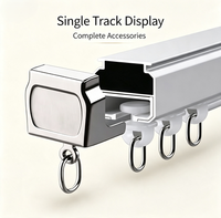 Rail de rideau silencieux en aluminium à double couche, fixation murale ou plafond, longueur personnalisable pour la maison, l'hôtel, le bureau