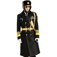नई डिजाइन काले सुरक्षा गार्ड अधिकारी ओवरकोट सुरक्षा जैकेट सैन्य आपूर्तिकर्ता वर्दी