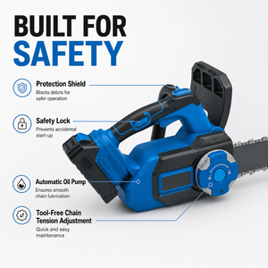 Sierra de cadena eléctrica sin escobillas de 800W y 12 pulgadas, herramienta sin accesorios con bloqueo de seguridad, compatible con la plataforma de baterías <span class=keywords><strong>Makita</strong></span>, <span class=keywords><strong>cortadora</strong></span> de <span class=keywords><strong>madera</strong></span> - Product Image 5