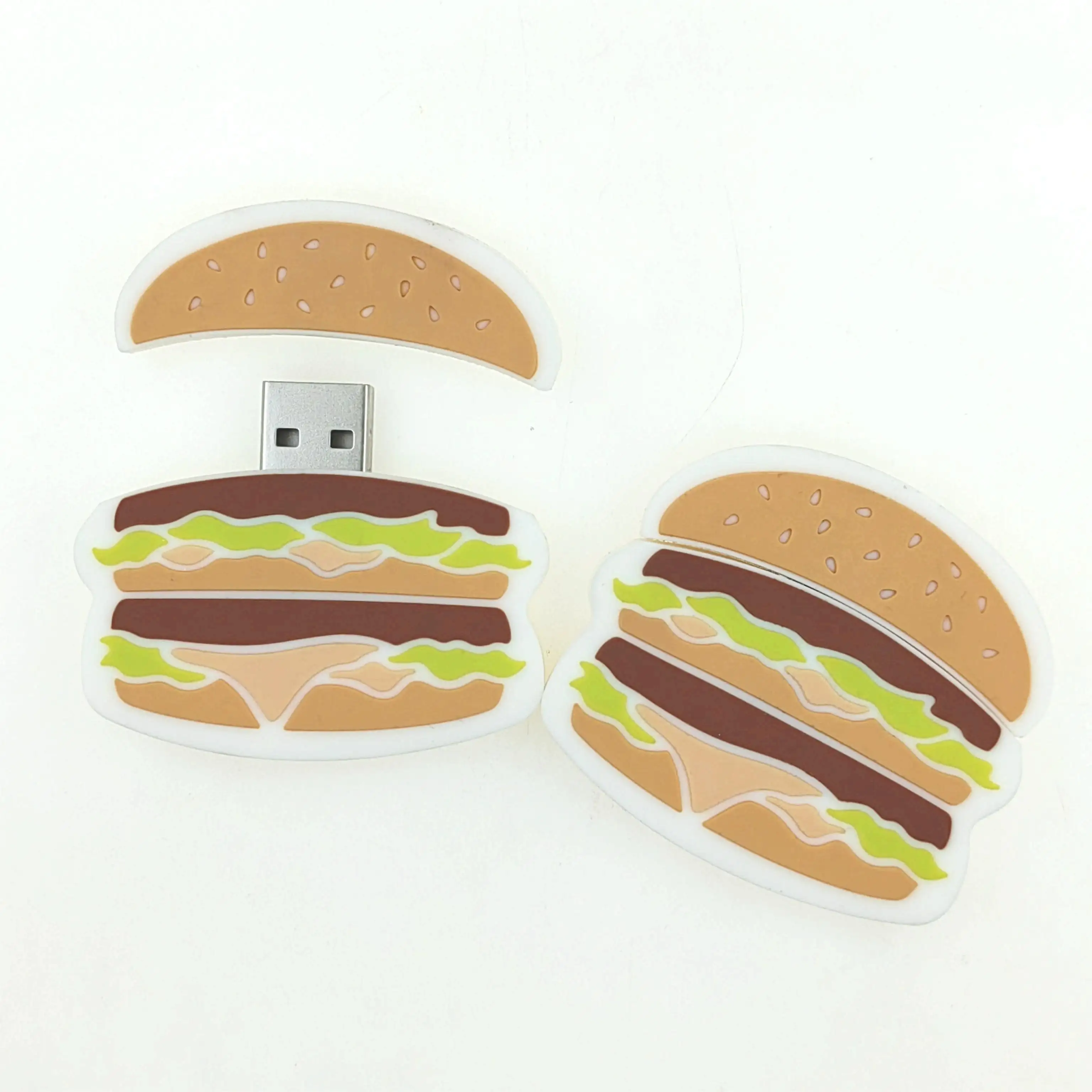 Hamburger USB Flash Drive pvc rubber cles USB stick 4gb 8gb memoria flash 32gb thumb drive 128gb pendrive 16gb 2D 3D cartoon usb