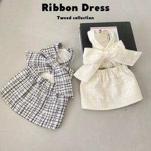 Nuovo Abbigliamento Trendy per Animali Domestici, Vestiti Primaverili alla Moda per Cuccioli, Stile con Fiocco, Abito Morbido in Cotone per Cani e Gatti - Product Image 6