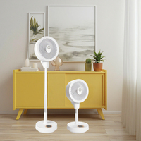 Ventilateur électrique de table à oscillation circulante rétractable, ventilateur portable rechargeable avec télécommande