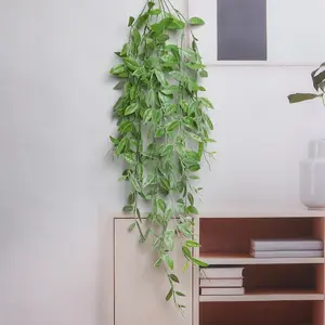 Künstliche Simulation Trauben Weine Rattan wandhängende grüne Pflanzen Indoor tropisches Laub Hauspflanze Dekoration
