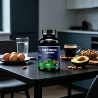 Capsules de Palmier Nain à Haute Concentration avec 10 Vitamines pour le Soutien de la Prostate et des Cheveux