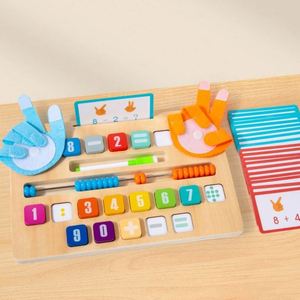 Tablero de Madera Educativo 2 en 1 de Doble Cara para Niños: Conteo con los Dedos y Bloques de Trazado de Números - Product Image 4