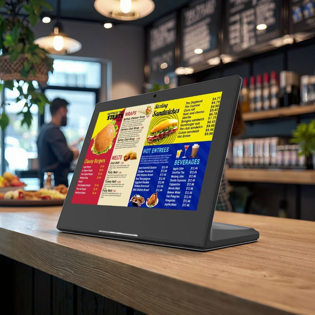 Business Kiosk POS Tablette 10.1inch Desktop L-Shape Android Tablet PC POE NFC RFID Front Camera Wifi Restaurant Ordering