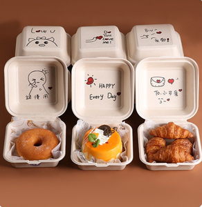 Caixas de Papel Kraft para Hambúrguer e Sushi, Descartáveis, Recicláveis, Ecológicas, Impermeáveis, de Materiais Reciclados, para Alimentos, Embalagens para Viagem - Product Image 3