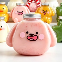 Gobelet personnalisé transparent de 20 oz en forme d'ours en peluche mignon, bouteille à boisson, tasse à café, tasse à boire en forme d'ours avec couvercle chapeau haut et paille