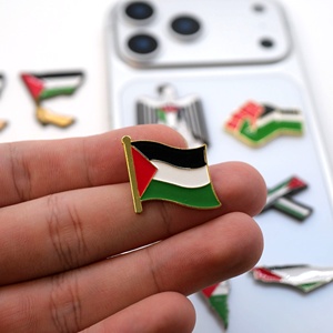 Set Pin Enamel Bendera & Peta Palestina, Lencana Lambang Nasional Palestina Modern untuk Dekorasi Tas, Pakaian, dan Ponsel - Product Image 2