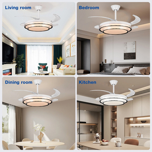 Bán Hot Bán Buôn trong nhà phòng ngủ hiện đại phòng khách văn phòng điều khiển từ xa 42 inch có thể thu vào LED quạt trần với ánh sáng - Product Image 6