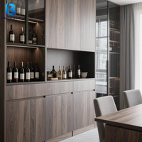 Armoire à vin minimaliste de style européen personnalisée avec portes en verre pour chaise de salle à manger dans la décoration de meubles de salon à domicile