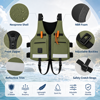 Chaleco Salvavidas Profesional de 150N para Aguas Rápidas con Espuma NBR, Correas Ajustables y Detalles Reflectantes para Rafting, Kayak, Canyoning y Rescate