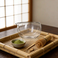 Bol à matcha en verre à double paroi avec logo personnalisé 350ML 500ML