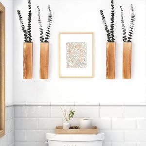 Lot de 4 <span class=keywords><strong>jardinières</strong></span> en <span class=keywords><strong>bois</strong></span> 12 pouces, vases modernes et fins en <span class=keywords><strong>bois</strong></span>, décoration murale pour plantes et tiges de fleurs séchées - Product Image 5