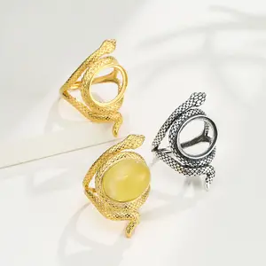 Персонализированный дизайн 925 стерлингового серебра змея шпагат кольцо пустой держатель для ювелирных изделий Аксессуары