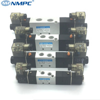 Vanne directionnelle à solénoïde série 4V 5/2 voies, DC12V DC24V AC110V AC220V, vanne à solénoïde pneumatique à commande pneumatique