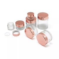 Bocaux en verre transparents de luxe vides et personnalisables de 5 ml, 15 ml, 30 ml, 50 ml, 100 ml, 200 ml à large ouverture avec couvercles pour crème visage et corps