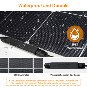 แผงโซลาร์เซลล์แบบยืดหยุ่น 200W ประสิทธิภาพ 23% ขั้วต่อกันน้ำ IP65 22V 9.1A สำหรับเรือยอชท์ รถบ้าน และรถยนต์ - Product Image 5