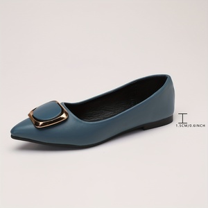 Ladies PU Leather Comfortable <strong>Flat</strong> Loafers Slip-On Closure <strong>Pointed</strong> <strong>Toe</strong> Closed <strong>Toe</strong> Work Shoes for Summer Autumn - Product Image 3