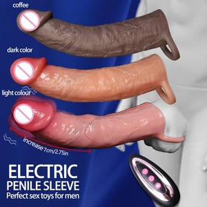 Préservatif Réutilisable en Silicone Réaliste Géant <span class=keywords><strong>pour</strong></span> Amélioration de l'Érection, Meilleur Extenseur de Pénis <span class=keywords><strong>pour</strong></span> Hommes, Manchon d'Extension, Jouets <span class=keywords><strong>pour</strong></span> Hommes Adultes LM-C-610-7 - Product Image 2