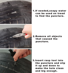 Meilleur kit d'outils d'urgence pour réparation de pneus crevés DIY, aiguille traitée thermiquement, 8 pièces, réparation de crevaison, 24x14CM, garantie 1 an - Product Image 3