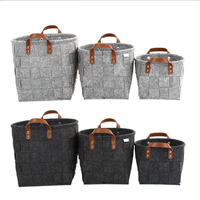 Panier de rangement pliable en feutre tressé fait main, style européen, écologique, durable et très vendu