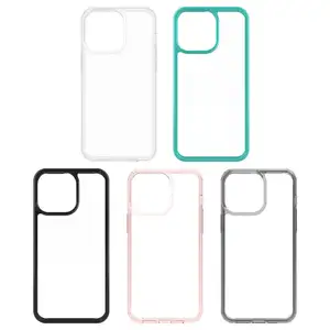 HD trasparente in cristallo trasparente custodie per cellulari PC + TPU antiurto Anti-caduta cover per iPhone 15 Pro plus