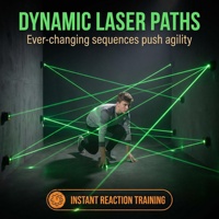 Ensemble de jeu de défi interactif en silicone et plastique pour labyrinthe laser d'intérieur, incluant un dispositif mobile d'évitement laser et un logiciel