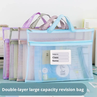 Grand système d'organisation, sac à documents en maille transparente B4, pochette zippée en nylon, organisateur de bureau