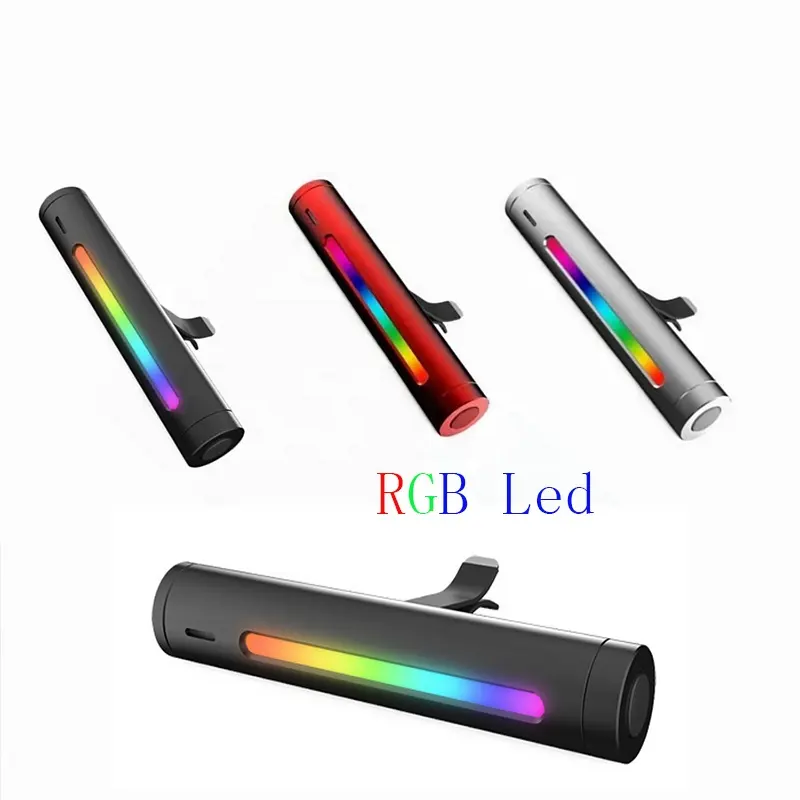 Penyegar Udara Klip Ventilasi Penyebar Musik Diaktifkan Suara Otomatis Lampu Mobil RGB dengan Lampu Dekoratif Aromaterapi Suasana LED