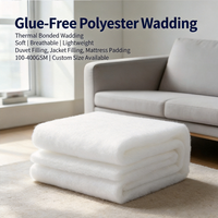 Ouate en polyester thermocollée 200 GSM, largeur 160 cm, sans produits chimiques, lavable, garnissage doux pour vestes, matelassage, couettes, coussins, canapés (en rouleau)