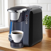 Machine à café individuelle avec réservoir d'eau intégré, cafetière à café moulu, mini-machine à café à une touche pour la maison, le bureau et les voyages