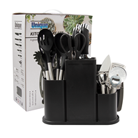 Ensemble d'ustensiles de cuisine en silicone avec logo personnalisé, 12 pièces, résistant à la chaleur, spatules pour aliments avec manche en plastique et en bois