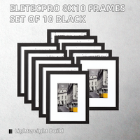 Eletecpro Ensemble de 10 cadres photo légers en PVC à orientation verticale 8x10 5x7 avec passe-partouts pour collage mural et décoration intérieure
