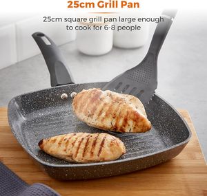 Sartén de aluminio en oferta, sartén para saltear con revestimiento cerámico antiadherente para gas, sartén para asar de 25 cm - Product Image 3