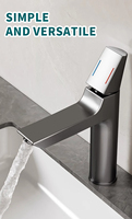 Robinet de lavabo de salle de bain chaud et froid monotrou en alliage de zinc à poignée spécialement conçu