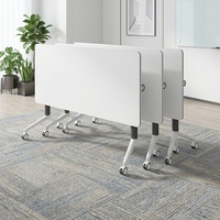 Escritorio Modular Plegable de 1.5m para Sala de Capacitación, Mesa de Conferencia Móvil con Tapa Abatible para Proyectos Escolares