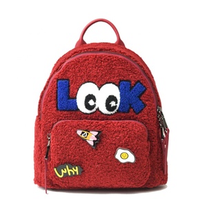 Agneau polaire dessin animé mignon <span class=keywords><strong>mode</strong></span> petit peu petite dame femmes fille sac à dos - Product Image 2