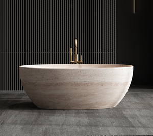 Baignoire autoportante de style européen Baignoire pour adultes en pierre acrylique à surface solide - Product Image 1