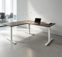 Bureau d'angle électrique intelligent en forme de L, moderne, à 3 pieds, réglable en hauteur de 600 à 1250 mm, cadre de bureau ergonomique pour ordinateur, réglable en hauteur