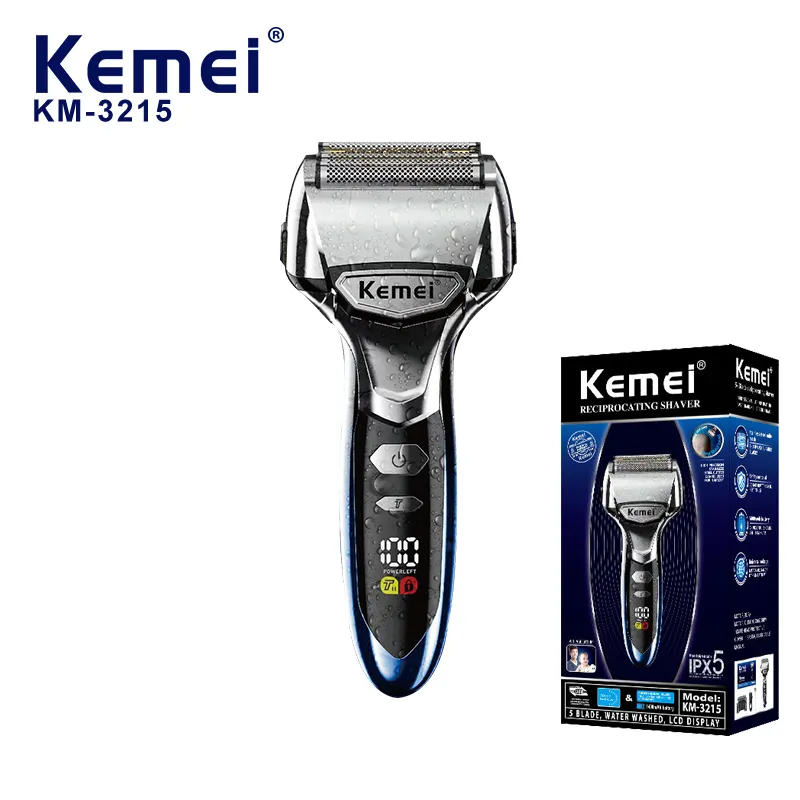 Factory price Cordless Men Bald trimmer Shaving Machine Km-3215 Ipx7 Waterproof Bald Shaver Hair Cutting Men's Razor