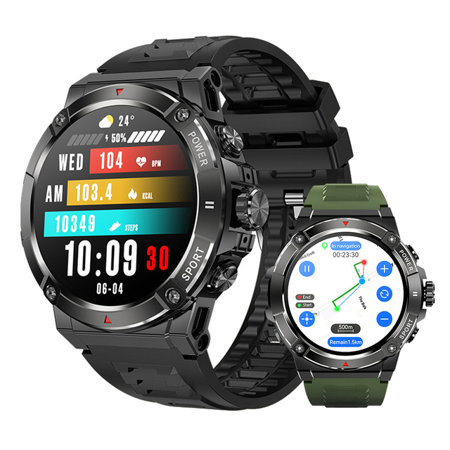 2024 Amoled Smartwatch 1.43inch Compass GPS IP68 Waterproof BT Calling Multiple Exercise Modes Smart Watch for Men