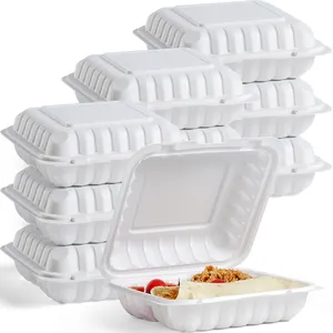 8 pollici BPA Free Food Take Away microonde 3 scomparti contenitori per alimenti in plastica usa e getta Bento Lunch Box