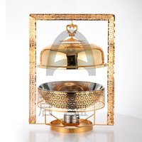 8L Edelstahl Gold Buffet Herd mit Kraftstoff Heiz methode Rahmen enthalten Bubuffet Food Warmer Chafing Dish