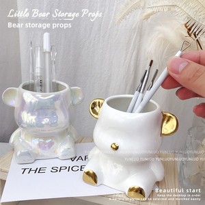 Portapenne Nail Art Violent Bear, Pennello per Polvere, Striscia Abrasiva, Scatola Professionale per Fototerapia, Espositore per Oggetti di Scena Fotografici, Decorazione - Product Image 3