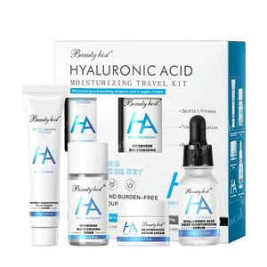 Hot Face Skin Care Moisturizing Hydrating Hyaluronic Acid Travel Kit 4PCS Skin Care Set Cleanser Serum Tonner Repair Cream - Product Image 1